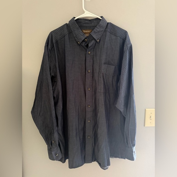 Ariat Colson Classic Fit Button Up Shirt Men’s SZ XL Blue Chambray Long Sleeve - Picture 1 of 8